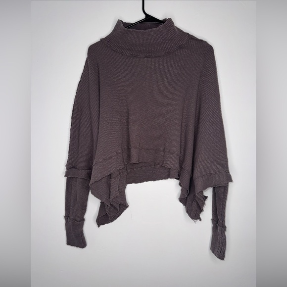Free People We The Free Moon Daisy Thermal Pullover Horseshoe Large Sweater - Picture 5 of 12